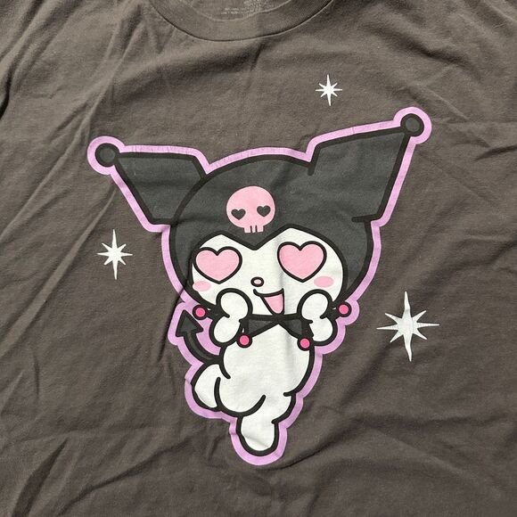 Kuromi by Sanrio Gray Hello Kitty T-Shirt Size L Mallgoth Grunge Cute - Picture 4 of 6